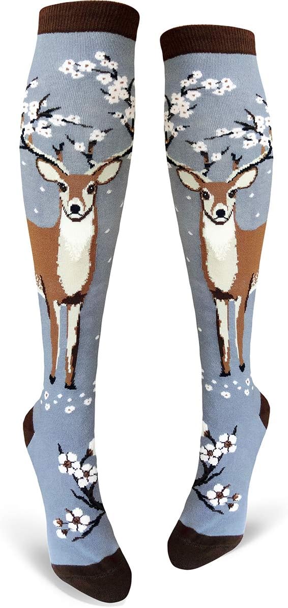 ModSocks Women's Deer Antler Blossoms Knee High Socks