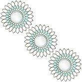 Aeveco Small Round Decorative Mirrors Pack of 3 for Room & Home | Green Circle Mirrors Modern Wall Decor Gifts for Women & Moms