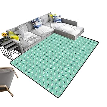 Alsohome Silky Smooth Bedroom Mats Sea Starfishes Crabs