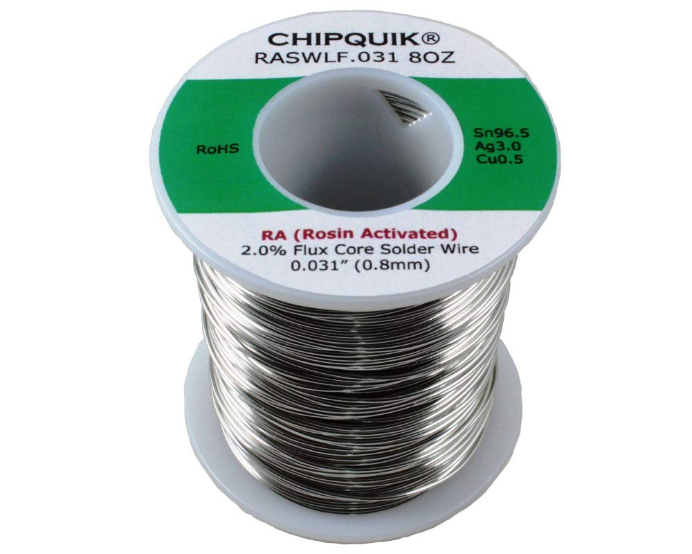 LF Solder Wire 96.5/3/0.5 Tin/Silver/Copper Rosin Activated .031 1/2lb