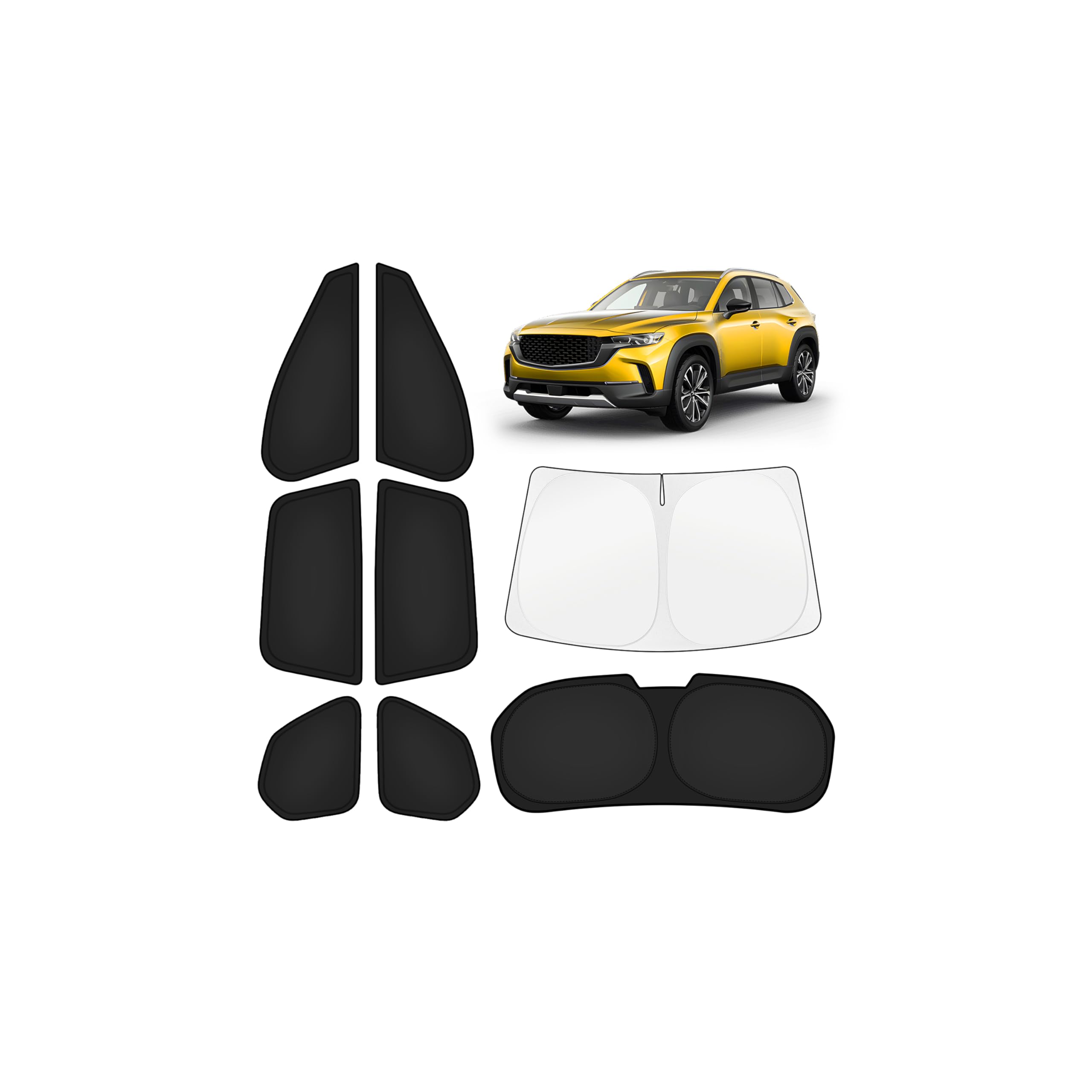 Photo 1 of KUST Car Window Shades for Mazda CX-50 2023-2025 2026 Windshield Sun Shade Side Window Cover UV Block Privacy Protection CX50 Accessories for Camping Blackout Rear Back Full Set 8PCS