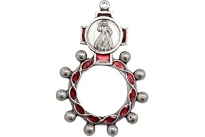 1 X Red Divine Mercy Rosary Ring (94-22)