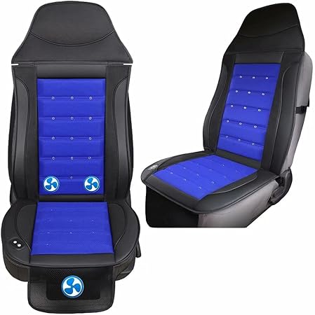 Amazon Tenflow カーシートカバー 送風ファン付き Dc24v クールカーシート 車用 エアーカーシート 車シートカバー トラック シートカバー メッシュ 通気性抜群 ムレ防止 Ktf Zd 02 ワンサイズ ブルー Dc24v 按摩機能有り シートカバー 車 バイク