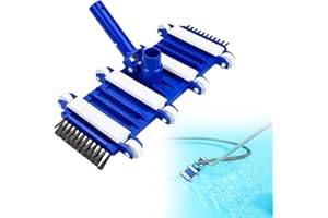 Swimming Pool Vacuum Head Suction Head with Brush Flexible Vacuum Brush Head with Weighted Base Vacuum Attachment with Wheels