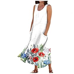 Summer Dresses for Women 2024 Round Neck Floral