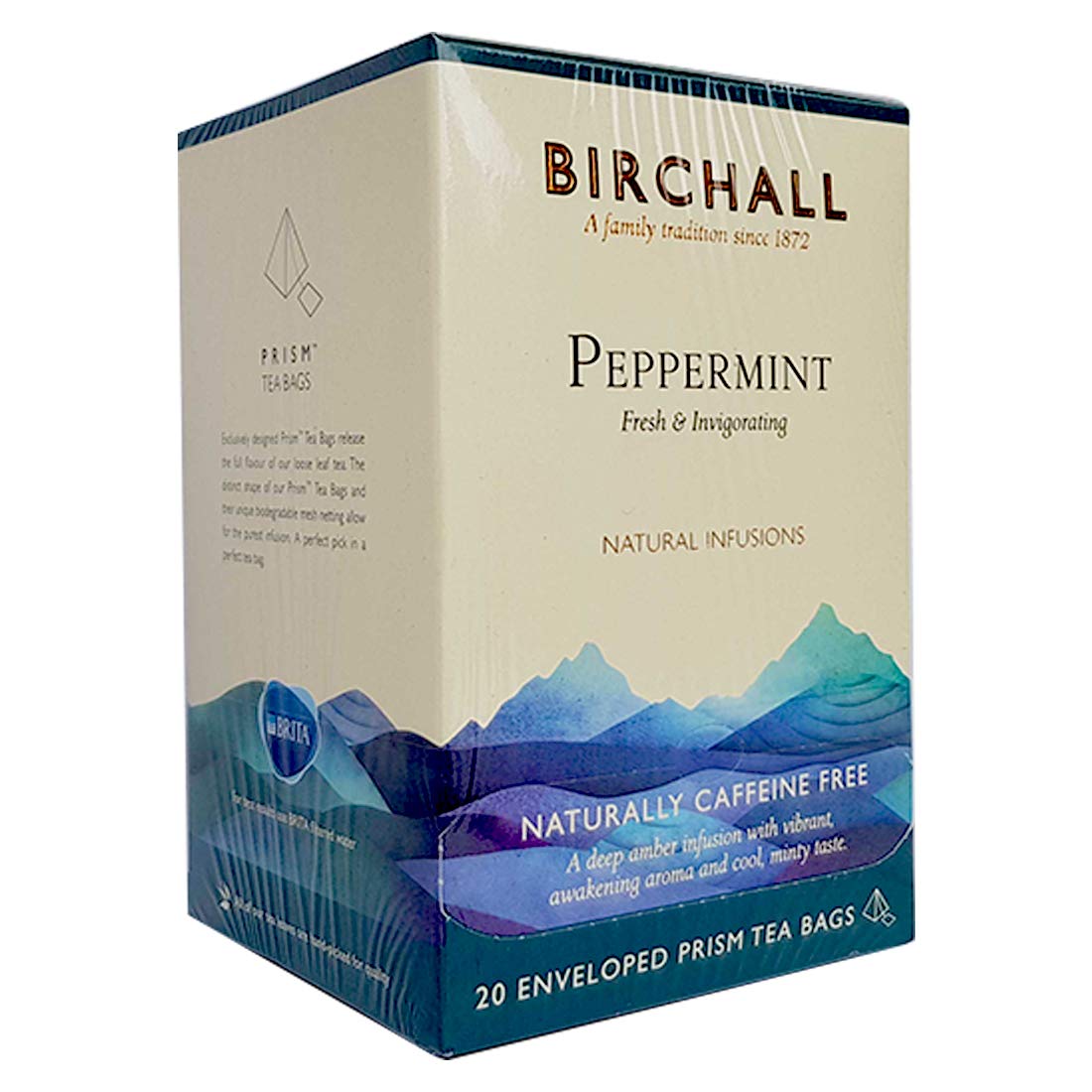 Birchall Peppermint Prism Tea Bags, (20 Enveloped Prism Tea Bags)