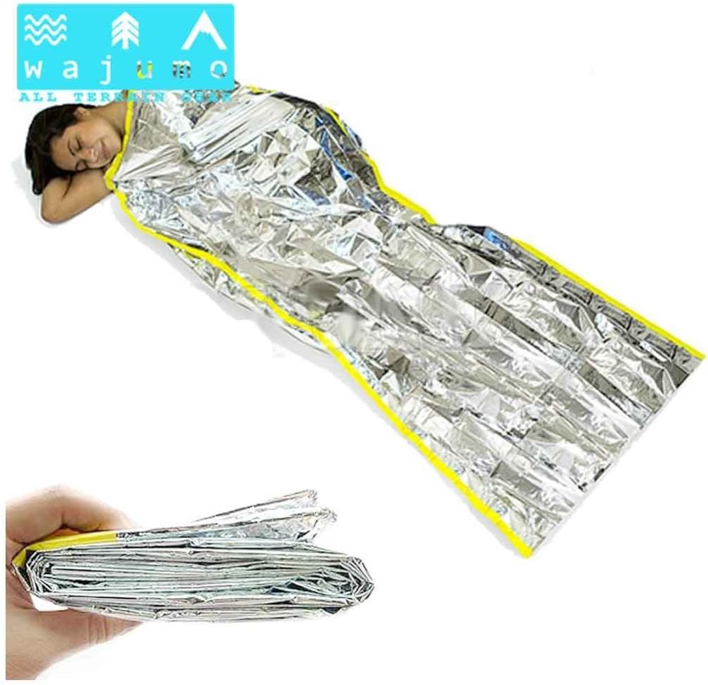 Wajumo-ATG Emergency Thermal Sleeping Bag | 200X100 cm | Coated PET Foil | Light Weight Insulation Sleeping Bag/Emergency Shelter | Outdoor Survival & Rescue Gear