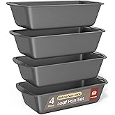 BAKKENMASTER Bakken- Swiss Loaf Pan Set 4-Piece - Deluxe Nonstick Carbon Steel Bakeware for Perfect Bread and Cakes – Dishwasher Safe, Premium Pans for Home Baking
