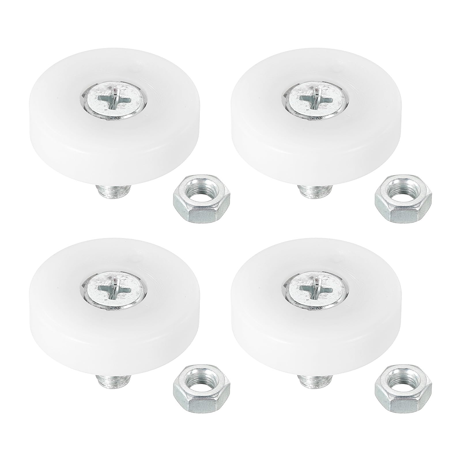 PATIKIL 26mm Drawer Rollers, 4 Plastic Drawer Pulley Replacement Wheels Bearing Small Pulley with Nuts