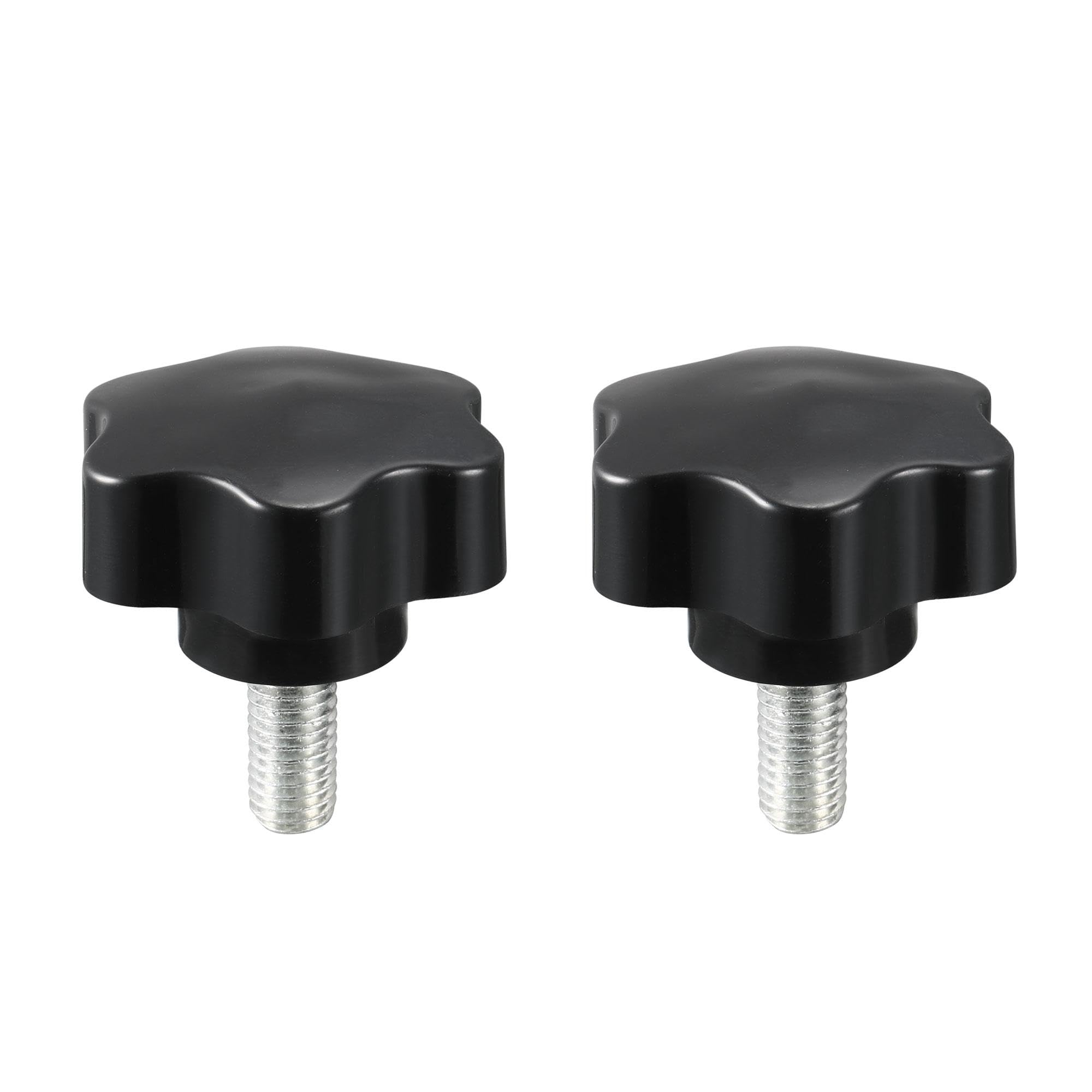 uxcell Clamping Screw Knob, 48mm Dia Plum Hex Shaped Grips Star Knob M10 x 20mm Male Thread, 2pcs