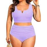 Aqua Eve Women Plus Size High Waisted Bikini - Two Piece Swimsuit Tummy Control Bathing Suit V-Wired 2025 Swimwear
