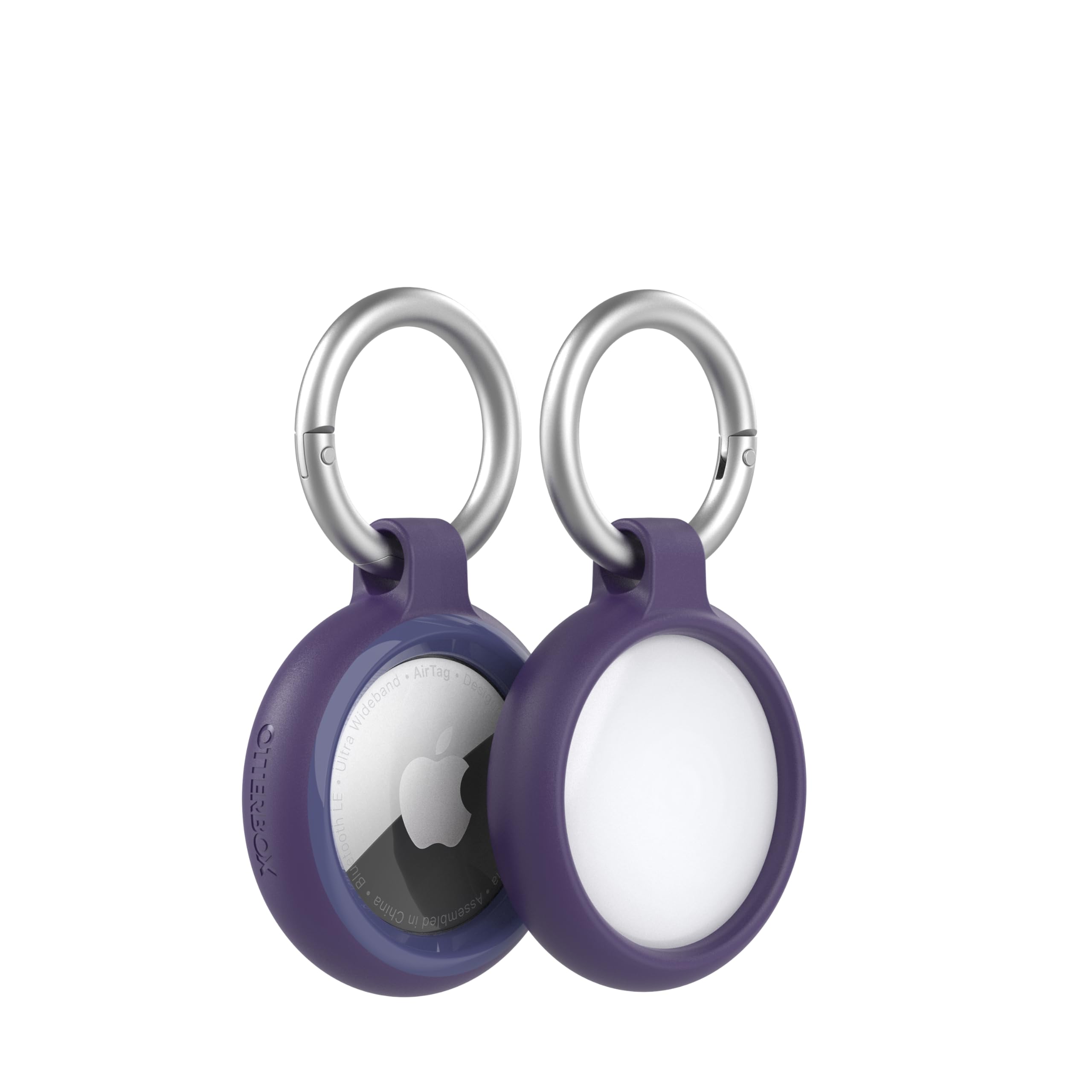 OtterBox AirTags Clear Case for AirTag, Shockproof, Drop Proof, Ultra-Slim, Rugged, Protective Thin Case for Apple AirTags, Includes Carabiner, Ultraviolett