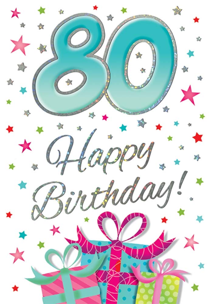 Piccadilly Greetings Modern Milestone Age Birthday Card Age 80 F - 7 x 5 inches