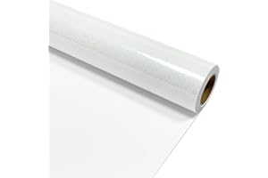 MerryMade White Glitter Heat Transfer Vinyl 12" x 5 ft HTV for Shirts, Glitter HTV Iron on for All Cutter Machine - Easy to Cut & Weed for Heat Vinyl Design (White)