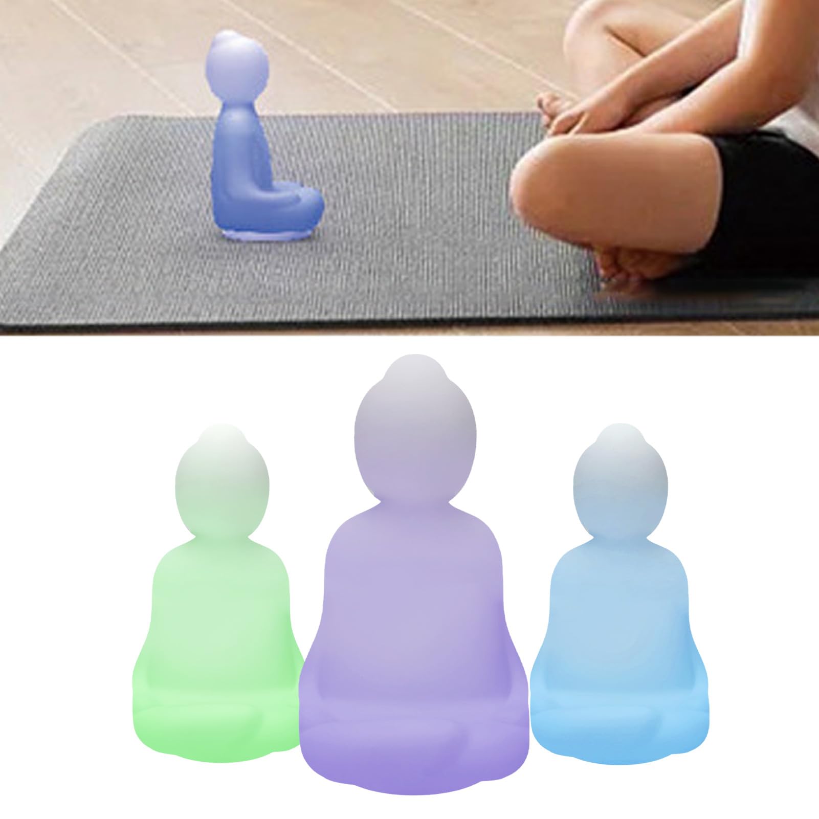 Photo 1 of 'Breathing Buddha' 4-7-8 Guided Visual Meditation Tool for Mindfulness, Buddha Statue Meditation Lamp with 3 Color Mode for Stress & Anxiety Relief, Rechargeable Breathing Light Mindfulness Gifts
