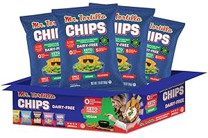 Mr. Tortilla Protein Keto Chips - Dairy Free, Keto Friendly Tortilla Chips Protein Snacks, 3 Net Carbs Per Serving, 10g Protein per Bag, Low Carb - (Multigrain 2 oz Bags, 4-Pack)