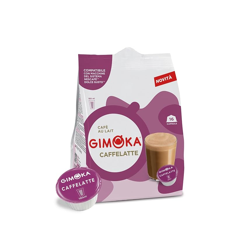 Gimoka – Caffelatte - 64 Capsule Compatibili con Macchinetta Caffè Nescafé®* Dolce Gusto®*