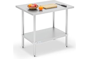 Hally Stainless Steel Work Table Prep Table Utility Table Commercial Kitchen Table Heavy Duty Workstation, 24 * 36 Inch Food 