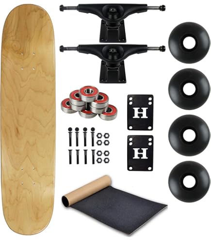 Patineta Completa De 7,25 Pulgadas En Color Natural Con Camiones Y Ruedas Negras - Ideal Para Adultos