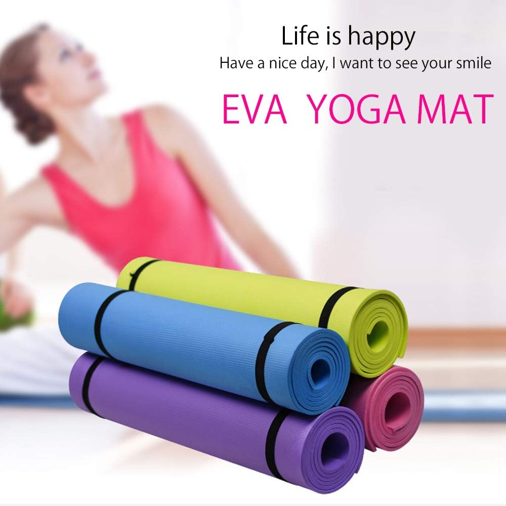 Yoga Mat 6mm Thick, 24" Wide, 68" Long - High Density - Non-Toxic - Phthalate Free - Clean EVA -Non-Slip