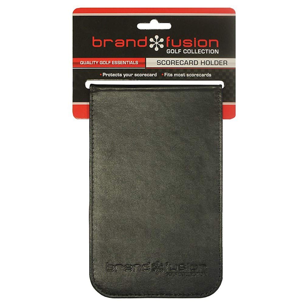 Branfusion Unisex Leatherette Golf Scorecard Holder, Black, One-Size UK