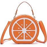 SUKUTU PU Leather Lemon Purse for Women Stylish Novelty Fruit Shaped Crossbody Shoulder Bag