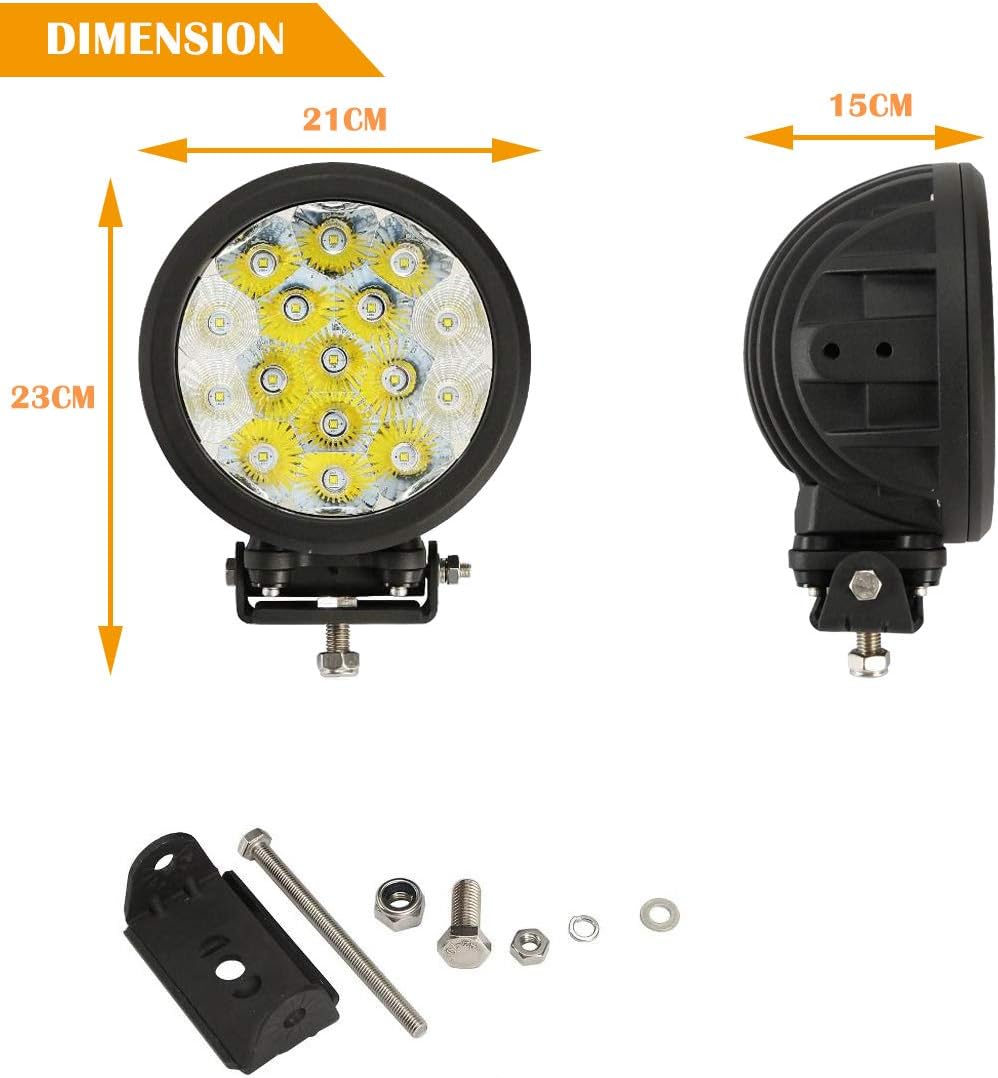 Auxbeam 2Pcs 7" LED Driving Light 80w Round LED Off-Road Light Bar 8000lm Combo Beams for Jeep ATV UTV Golf cart Lighting Trucks Pickup Ford f150 Work Light: Automotive