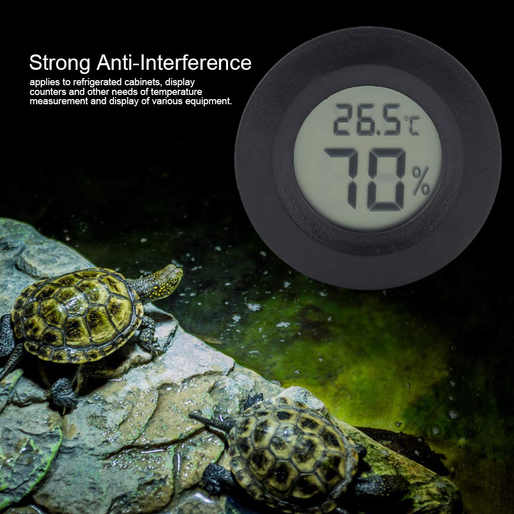Tnfeeon Mini Thermometer Hygrometer for Reptile Electronic Digital LCD Pet Humidity Temperature Meter for Incubators Indoor Reptile Breeding Box Weather Station Greenhouse Basement(Black) - Image 4