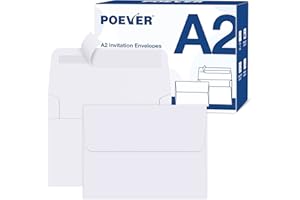 Poever A2 Invitation Envelopes 120 Pack White Envelopes 4.375x5.75 Self Seal Small Blank Mailing Envelopes for Invitation, Greeting Cards, Photos, Wedding, RSVP, Business