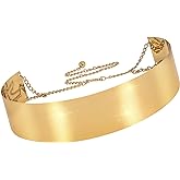 XZQTIVE Metal Waist Belt Women Shiny Polished Mirror Chain Belts Metallic Waistband Adjustable Body Link Dress Belts