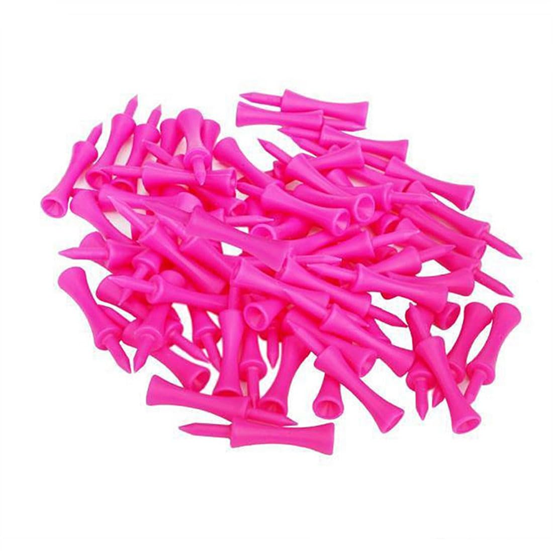 ANMEISH Pink Golf Tees Plastic,57MM 100 pcs Castle Tees Unbreakable Step Down Plastic Mixed,Unbreakable Reusable