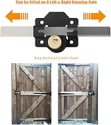 JVSURF Long Throw Gate Lock 70mm Stainless Steel Double Sided 5 Keys view 5
