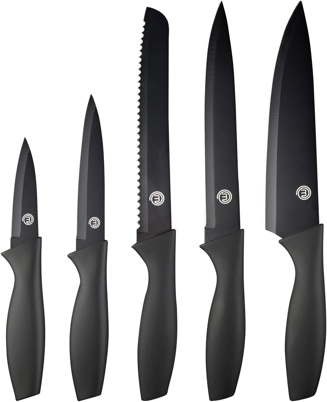 MasterChef Knife Set of 5 Kitchen Knives incl. Paring, Utility, Bread