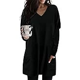 KISSMODA Womens Casual Tunic Tops for Leggings Long Sleeve Fall Shirts with Pockets
