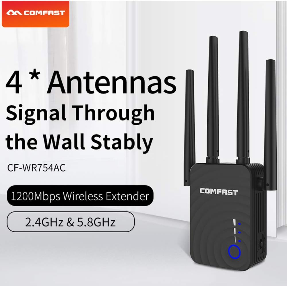 WiFi Range Extender Signal Booster for Home, 1200Mbps Repeater 2500FT 2.4 & 5GHz Dual Band WPS Booster WPS Easy Setup, Work with Any WiFi Routers Enjoy Gaming Movies: Computers & Accessories