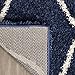 SAFAVIEH Hudson Shag Collection Accent Rug - 3' x 5', Navy & Ivory, Trellis Design, Non-Shedding & Easy Care, 2-inch Thick Ideal for High Traffic Areas in Entryway, Living Room, Bedroom (SGH280C)