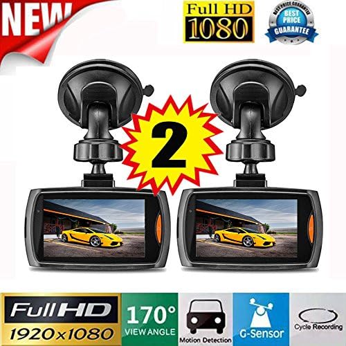 Car Dash Cam KKGG Backup Dashboard Digital Camera Recorder 2X 1080P 2.2" Tachograph Vehicle Video Rear View Reversing Driving Camcorder Parking Monitor Loop Recording Night Vision G-Sensor (Black)