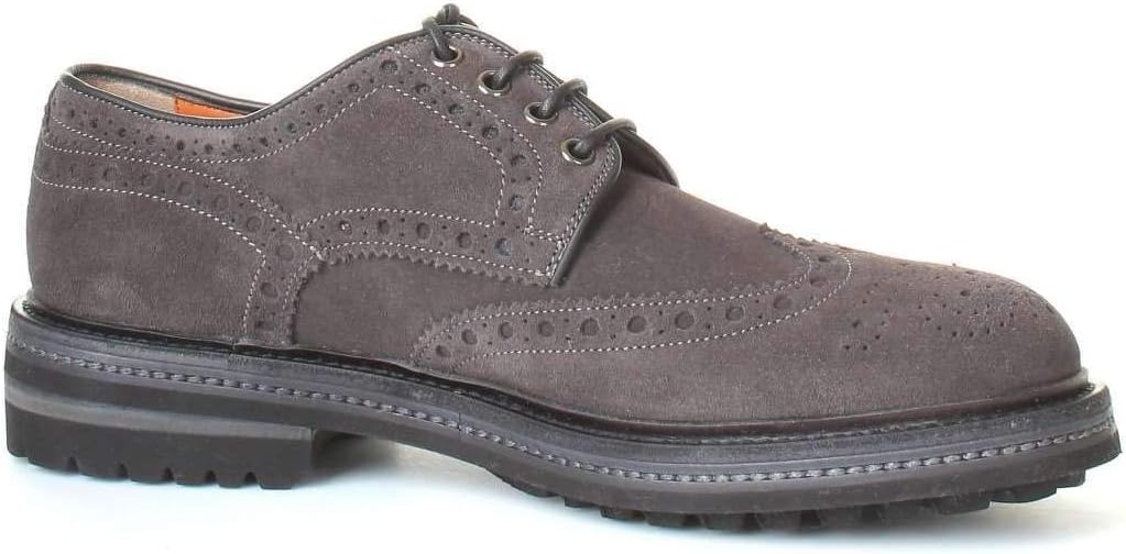 Santoni Luxury Fashion Mens LACE-UP Shoes Winter Grey