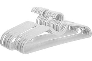 LABRIMP 20Pcs Short Neck Hanger: Non-Slip Dual Hooks Closet Hangers for Pants Dresses Shirts Sweaters - Laundry Room Storage 