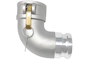 Gloxco Aluminum Type DA Cam and Groove Hose Fitting, 90 Degree Elbow, 3" Female Camlock x 3" Male Camlock (CAM-30-DA90-AL)