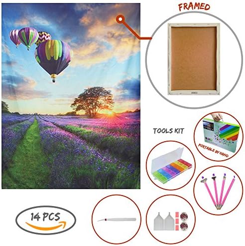 Diamond Painting Kits for Adults Full Drill (14 Pieces) Framed DIY Art Crafts 12''x16''