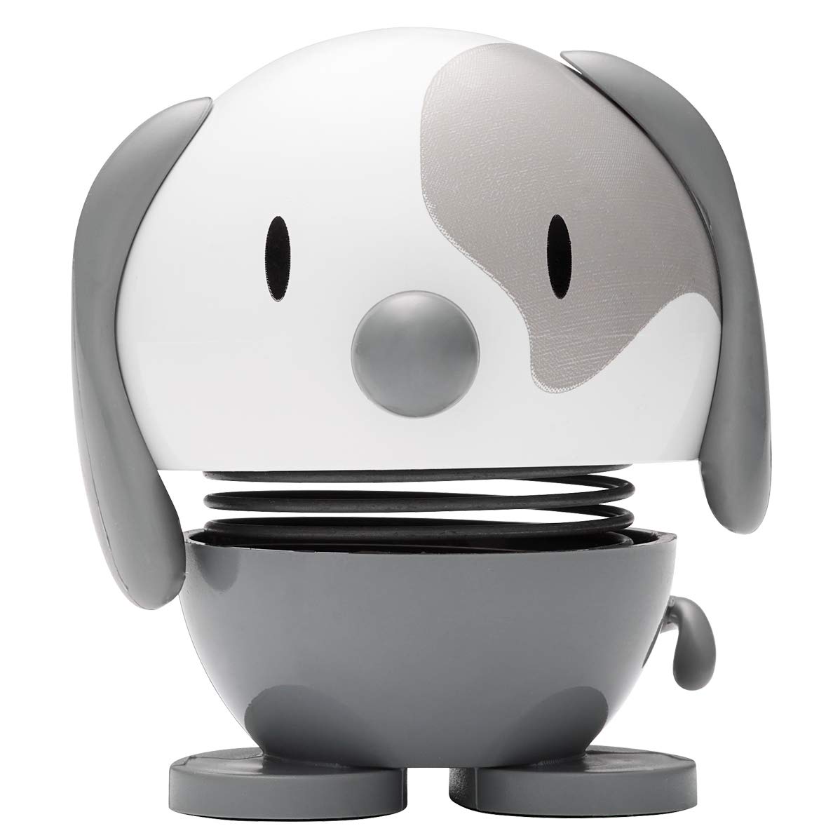 Hoptimist Dog Figure – Wobbly Desk Pet – Fun Office Gadget – Collectible Gift for Men and Women – Danish Design – ABS Plastic – 6.9 x 5.9 cm – Small – Cool Grey — image 1