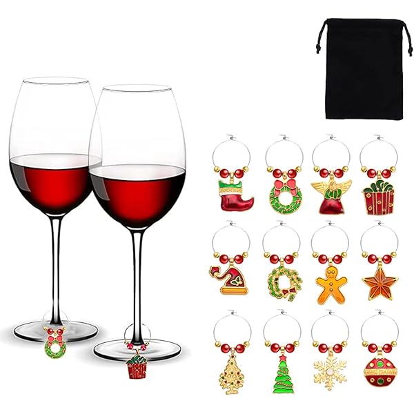 Accessoires Table - ZGEER - Marque-verres Noël - 36pcs - Couleurs Vives - Réutilisables - Maison