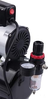 Timbertech Piston Airbrush Compressor ABPST08 Oil-Free 3L Tank UK Plug 50Hz view 5