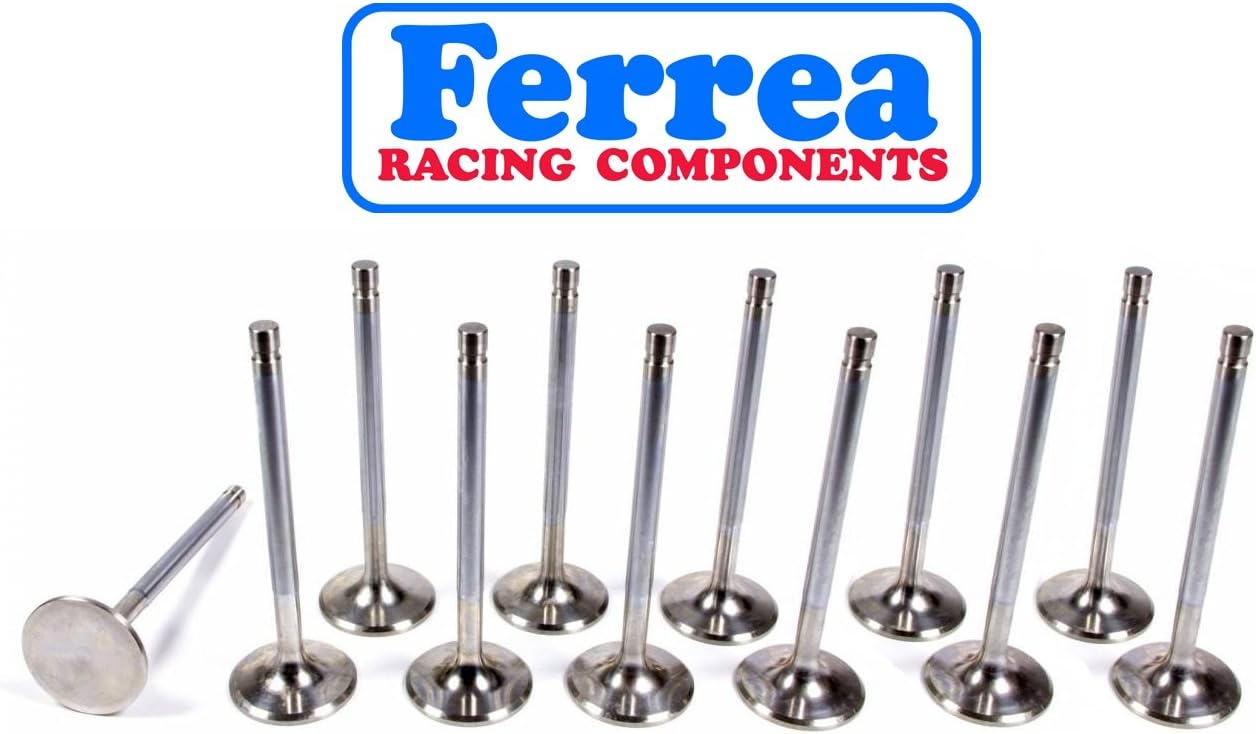 Ferrea Comp Plus +1MM Exhaust Valves Compatible with 09-10 R35 GTR GT-R Skyline VR38DETT VR38 (Set of 12)