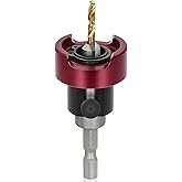 KEENTECH Carbide Tipped 82° Countersink Drill Bit with Depth Stop, 3/8" Dia x 1/8" Drill Diameter x 1/4" Shank, Adjustable De