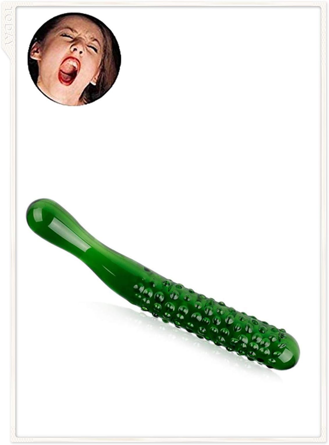 Marilia Handheld Crystal Glass Cucumber Model Toy (Green)