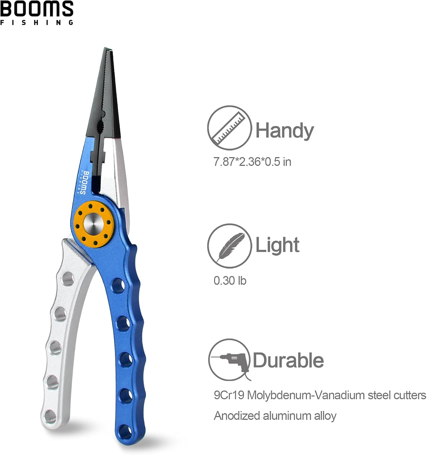Booms Fishing X1 Aluminum Fishing Pliers Hook Remover Braid Line Cutting and Split Ring with Coiled Lanyard and Sheath : Sports & Outdoors