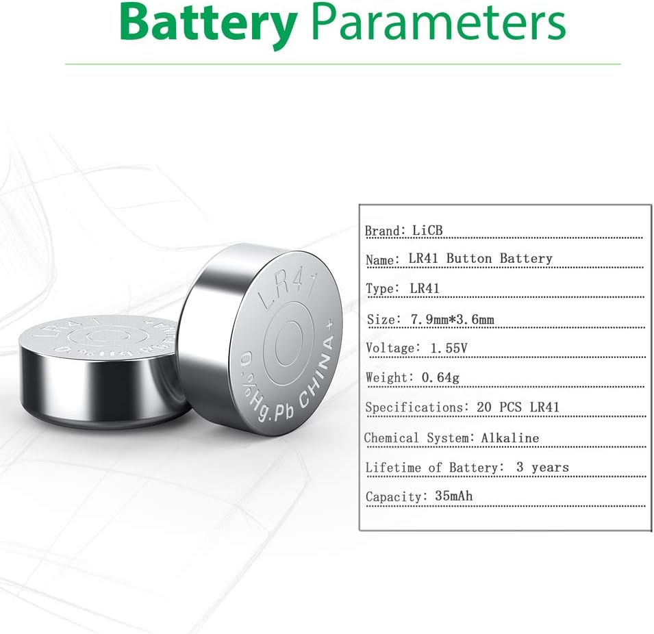 LiCB 20 PCS LR41 AG3 392 192 SR41SW Battery 1.5V Button Coin Cell Batteries, 10 Count (Pack of 2) - Image 3
