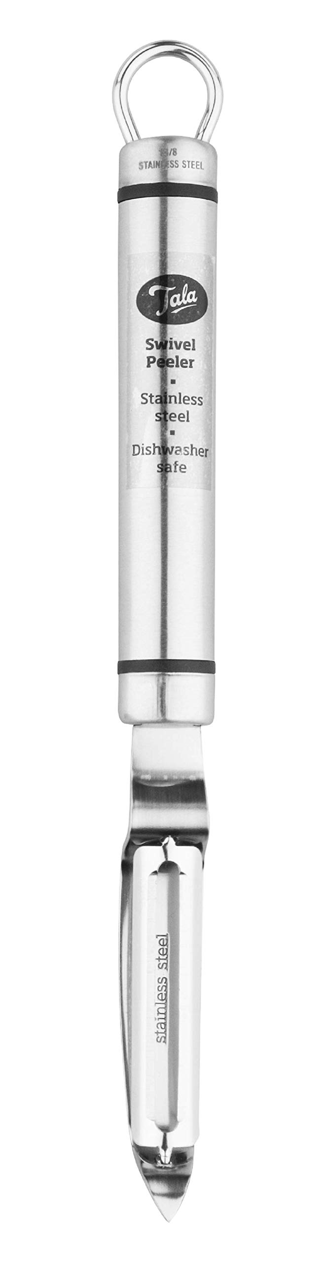 Tala Stainless Steel Swivel Peeler, Ideal for Peeling Different Shaped Surface Areas of Fruits and Vegetables, with Potato Eyer, Dishwasher Safe